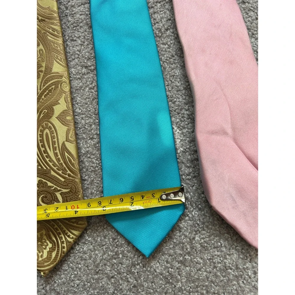 Formal Wear Necktie 4Bundle Mens OS Multicolored Good Silk Paisley Floral Ribbed